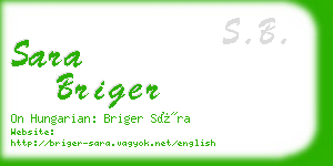 sara briger business card